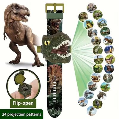 1 reloj electrónico con proyección de dinosaurios en 3D para niños: divertido juguete luminoso y regalo para jardín de infantes