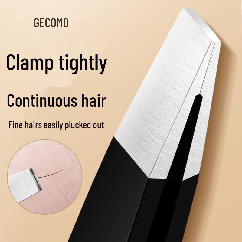 Pensetă Jingrui GECOMO din Oțel Inoxidabil pentru Sprâncene și Barbă - Vârfuri Plate și Oblique, Instrument pentru Machiaj și Gene