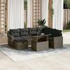 VidaXL Garden Lounge Set 8 Pcs with Grey Cushions Wicker 3274840