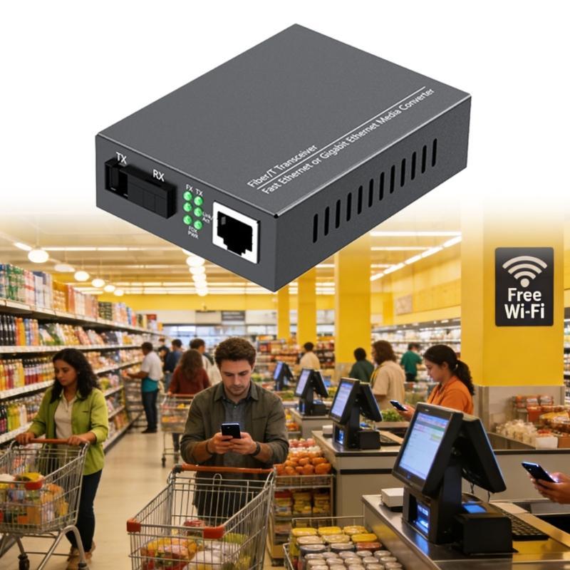 Metal Enclosure Single Mode Fiber Opticals Converters 1Gbps 1 Light 1 Electric 20Km Ranges SCs Interfaces