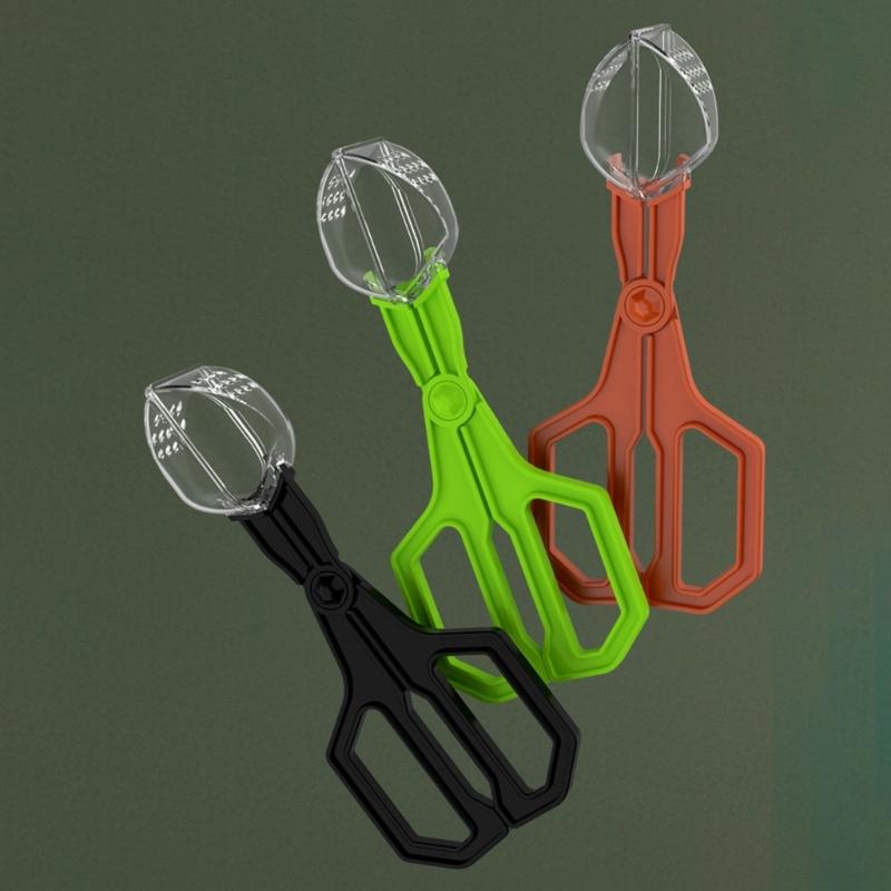 Plastic Insect Capture Tongs For Reptiles Care Feeder Pliers Clear Ergonomic Tool Gentle Feeding Solution Easy Cleaning