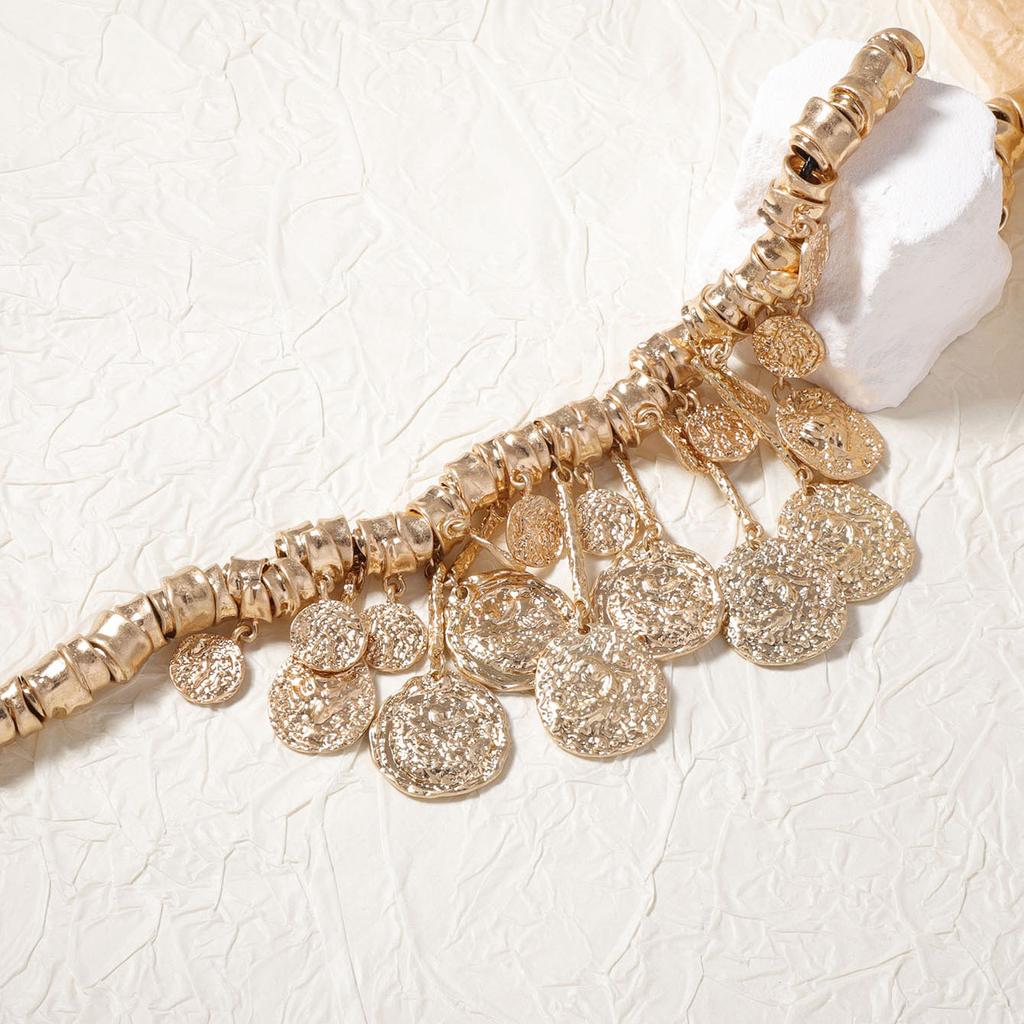 Retro trend niche creative design sense irregular geometric fringe pendant alloy women's necklace