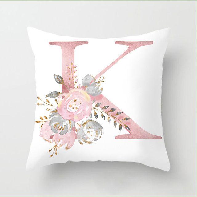 Flower Letter Pillow Soft and Breathable Sofa Car Lumbar Support Office Waist Protection Pillowcase