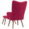 Relax Chair with Ottoman Wine Red Velvet