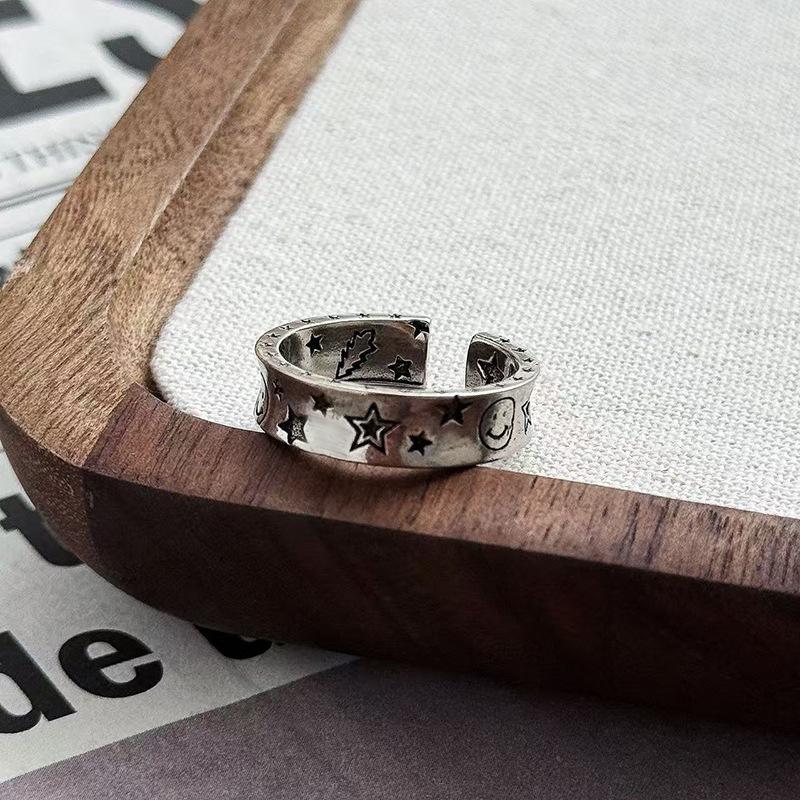 Stapelring Mode Cool Persönlichkeit Kreuzring Multi-Element Mix & Match Retro Retro Neutraler Stil Zeigefingerring