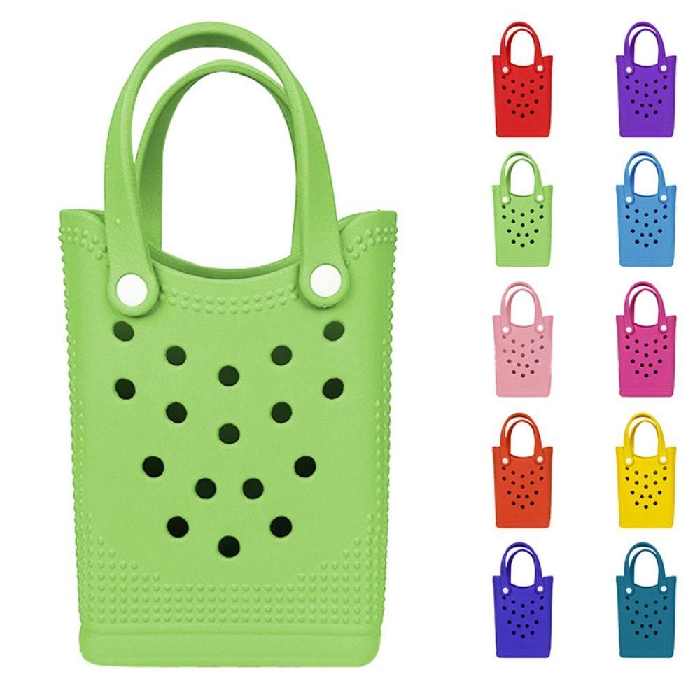 DIY Holes Beach Bag Mini Storage Bag Fashion Tote Bag Women