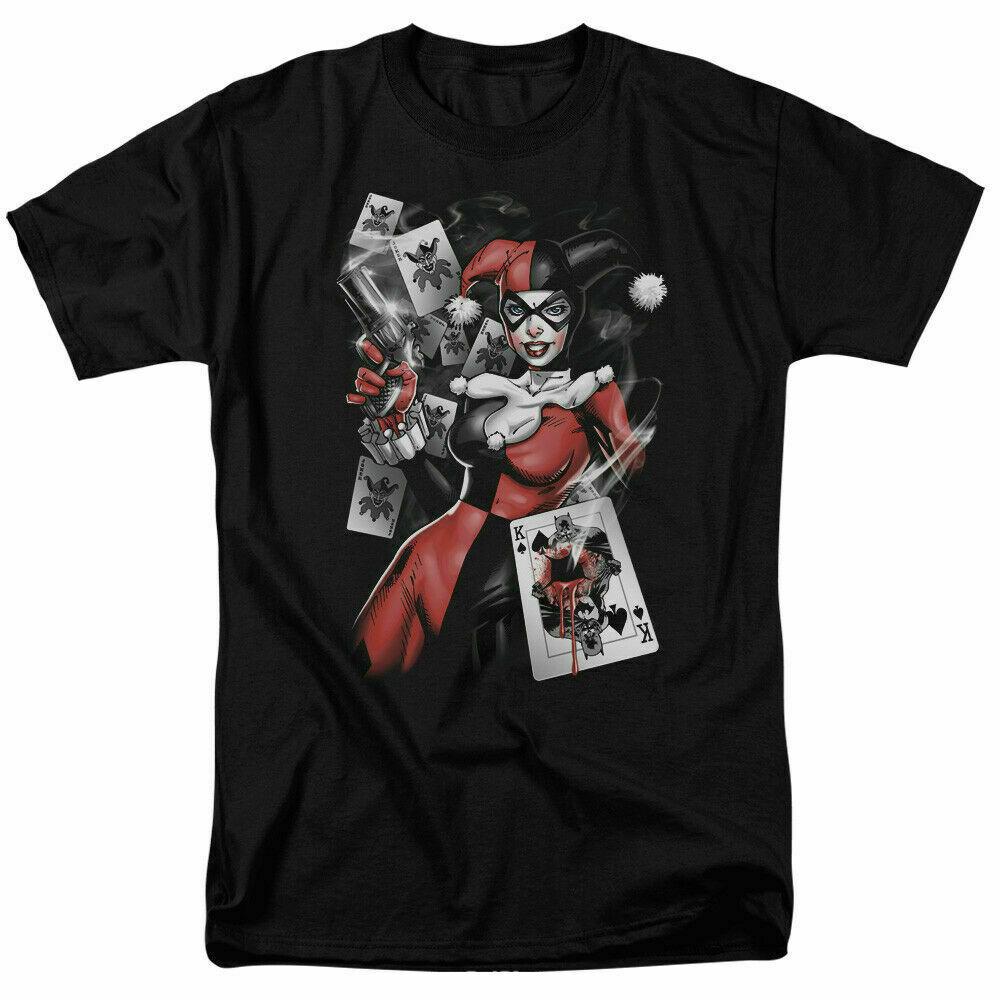 26 Harley Quinn Smoking Gun T Shirt Licensed Comic Book Tee Black Unisex T-Shirt XXL