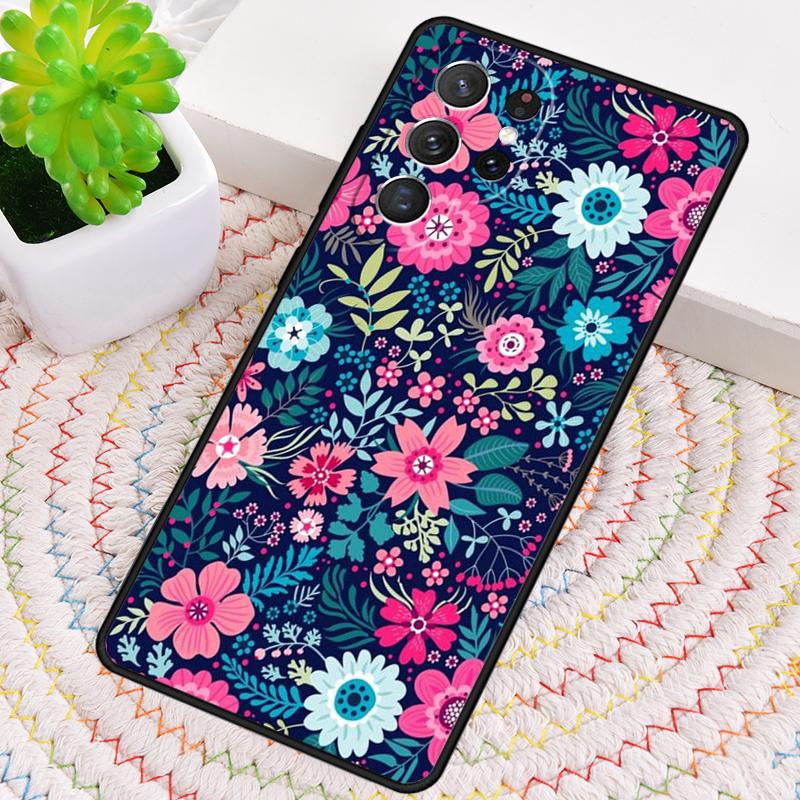 Tropical Flowers print TPU Phone Case For Samsung Galaxy note 10 pro S26 S25 S24 S23 S22 Ultra Plus S21 FE S20 Shockproof Cover
