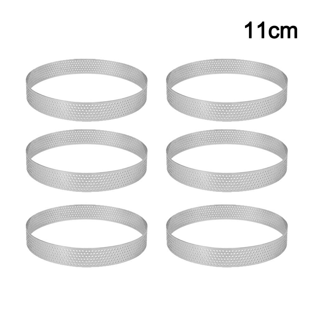 Perforated Design Tart Ring Set Stainless Tart Rings 11cm