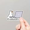 Funny Duck Computer Sticker, Cute Office Duck Vinyl Decal for Laptop Water Bottle Phone Skateboard Car Decor Graffiti Stickers