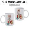 1 Stück 11oz Weiße Keramiktasse mit doppelseitig bedrucktem Design, langlebige Kaffeetasse, ideal für Zuhause, Büro, Geschenkverwendung