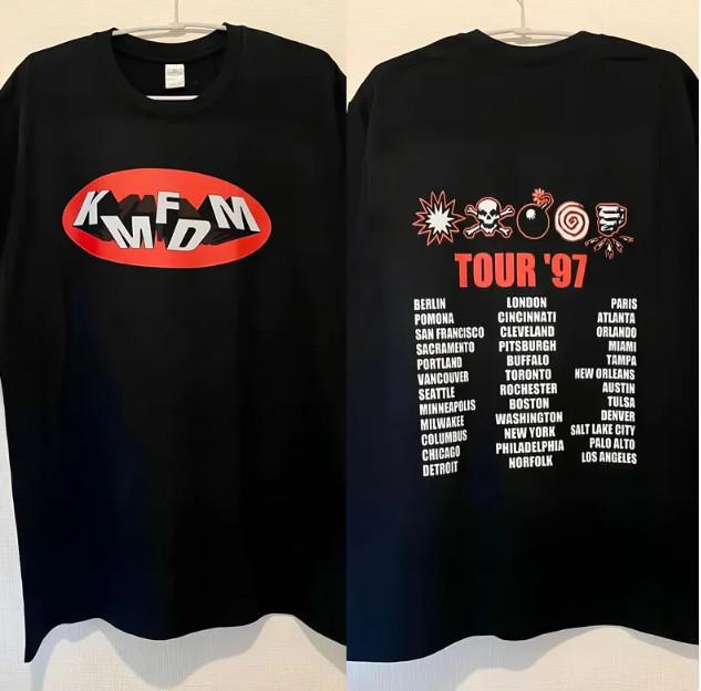 Tricou Simboluri Concert Kmfdm Tricou Tur 1997 Tricou Trupa Negru