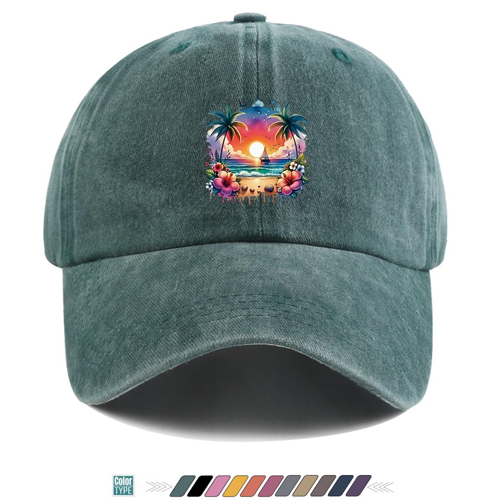 Pc Pcs Tropical Palm Tree Print Baseball Cap with Coconut Tree Adjustable Duckbill Hat Suitable for Beach Outdoor Music Fes