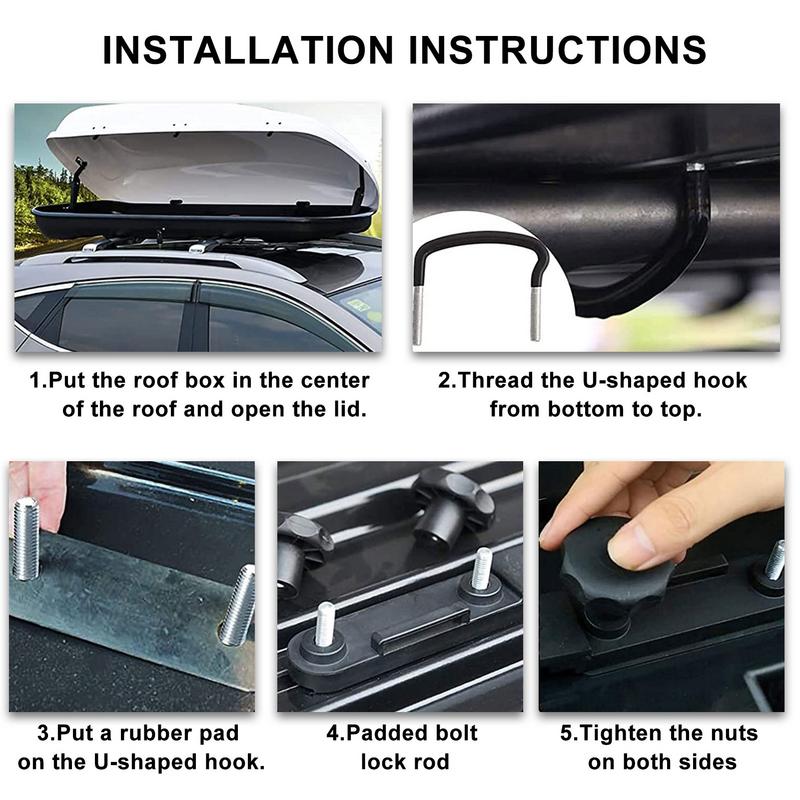 Universal Roof Box Clamps Car Van Mounting Fitting Kit Roof Box U Bolts Stainless Steel U-bolts Clamps Roof Box U Brackets