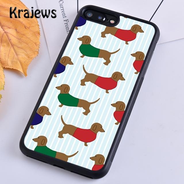 Krajews Dachshund Pattern Soft Phone Case Cover For iPhone 17 Air 16 15 14 Plus 11 12 13 Pro Max Coque Shell Fundas