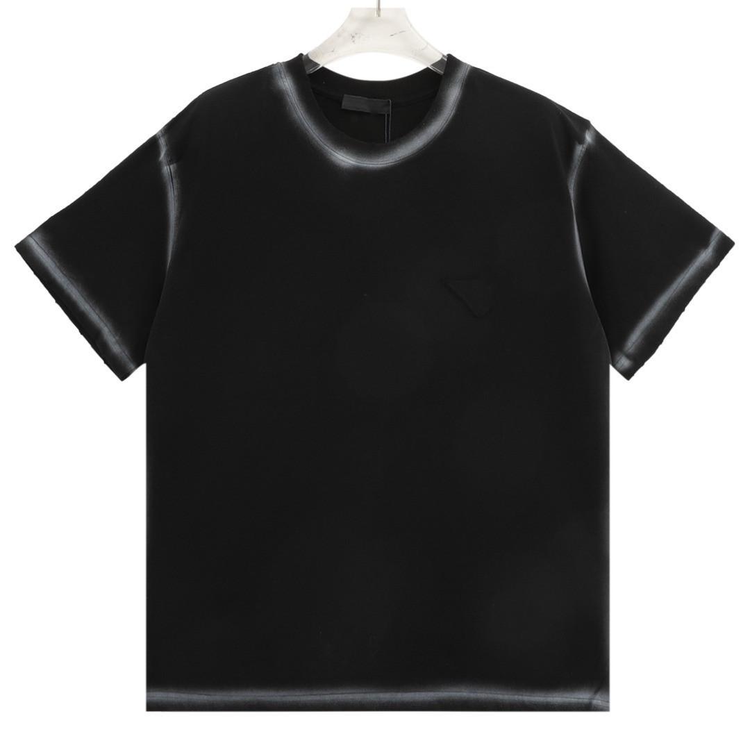 

Оригинальная футболка с коротким рукавом и треугольным логотипом P с принтом тай-дай Small чёрный