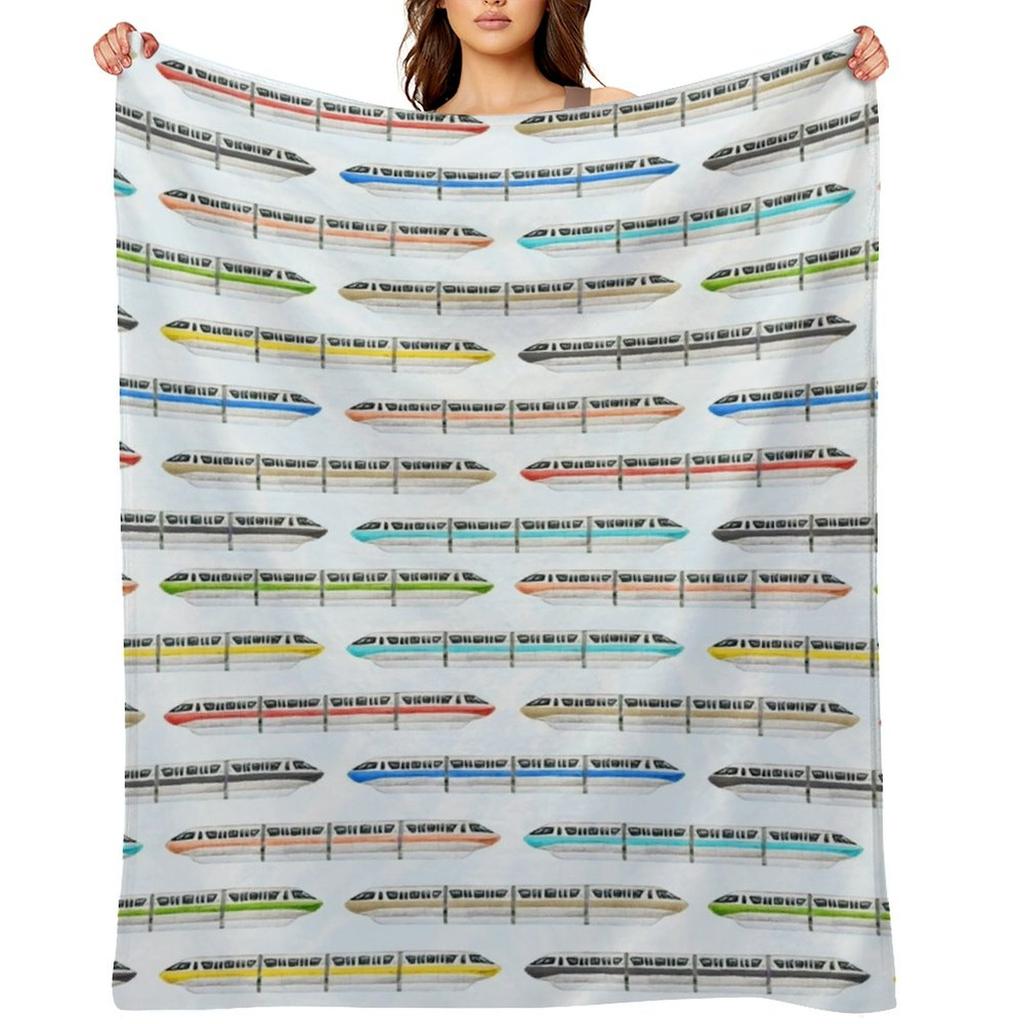 Monorail Rainbow Throw Blanket Decorative Sofa Warm Halloween Summer Beddings Blankets