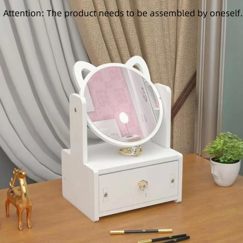 

New Household Makeup Mirror Desktop Multifunctional Cosmetics Storage Box Drawer Type Jewelry Sorting Rack Makeup Tool Kit