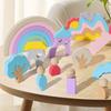 Early Wooden Learning Blocks With Rainbow Colors Kids Cognitive Skills Creative