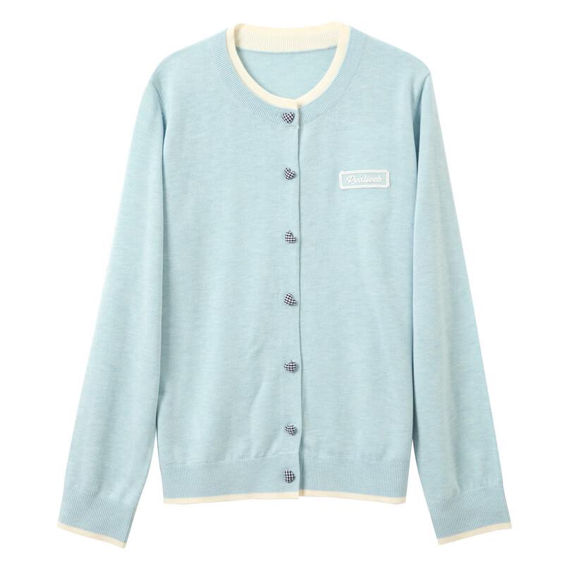 Sancai Plus Size Women's Faux Two-Piece Knit Cardigan