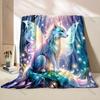 Multi-size Fairy Wing Fox Pattern Blanket Flannel Material Soft Warm for All Seasons Home Outdoor Camping Picnics Luxury Gifts