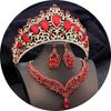 Elegant Big Tiaras and Crowns Bridal Jewelry Sets for Women Prom Wedding Crown With Choker necklace earrings Pageant Tiara Set