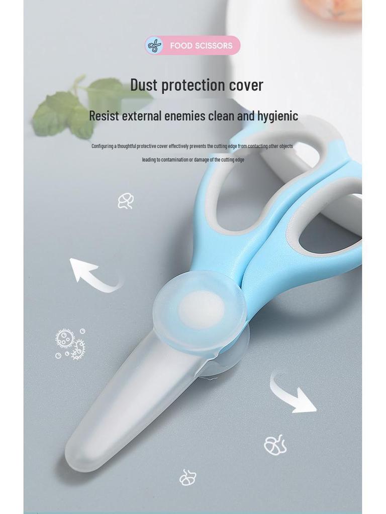 Portable Ceramic Baby Food Scissors with Sheath - Kitchen Tool for Safe Food Prep