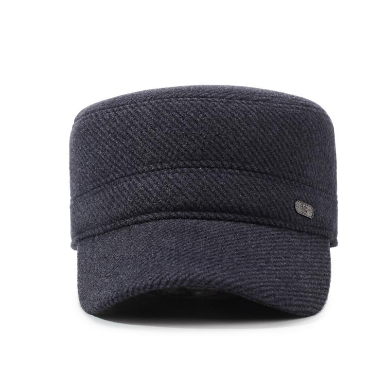 Autumn Winter Middle-Aged S Flat Cap Men' Outdoor Warm Cotton Hat Coldproof Ear Protection Cap