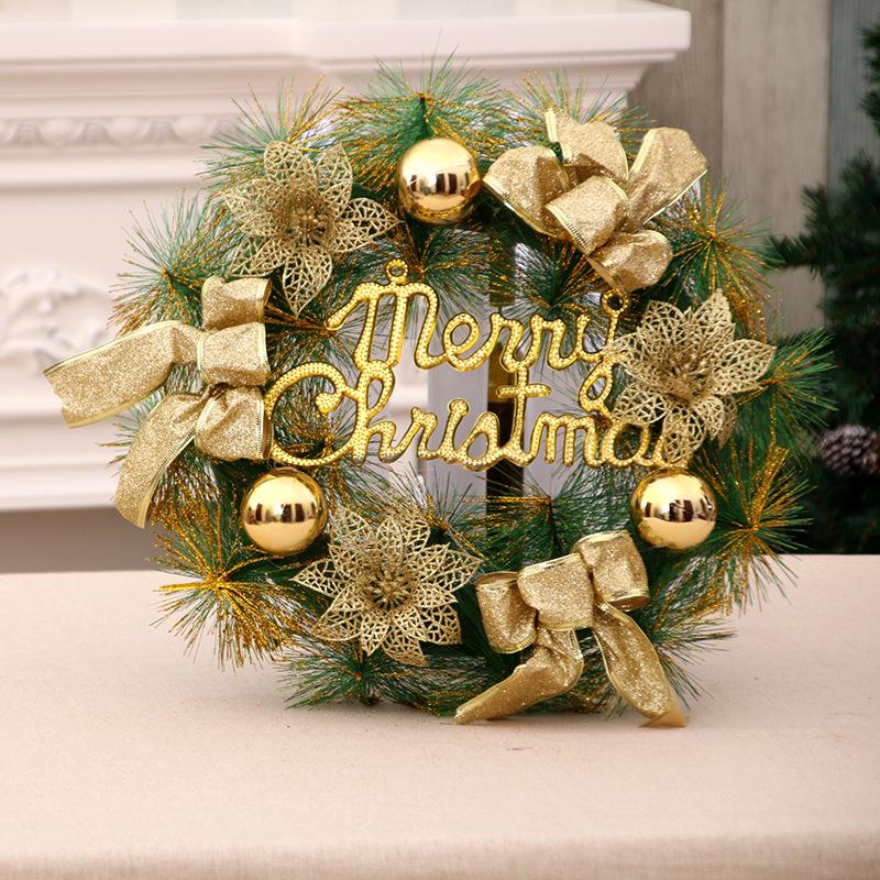 Cross-Border Christmas Wreath & Garland: Pine Needle Ornaments for Hotels, Malls, and Door Decorations