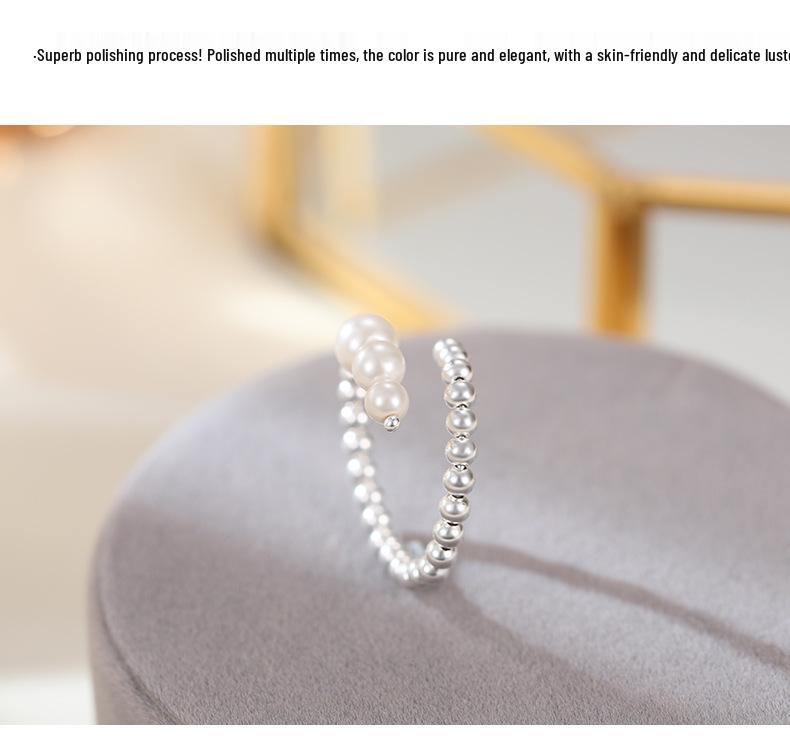 Banyan Tree S925 Silver Adjustable Pearl Ring for Women