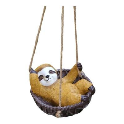 Funny Resin Swinging Sloths Figurine Hanging Accent Collectible Ornament For Garden Porch And Balconies Decoration Gift