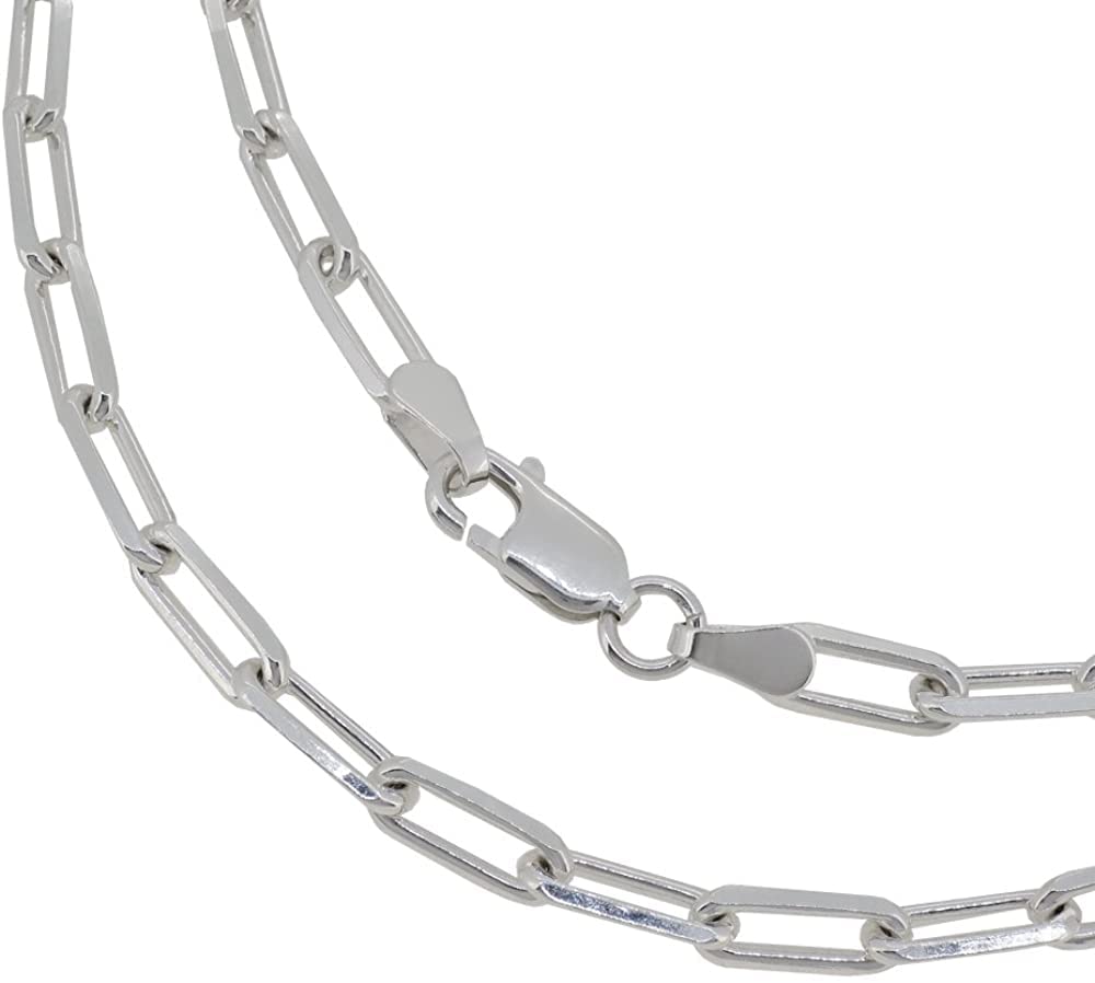 Gin No Long Azuki Bean Length Width Silver Necklace Necklace Chain Only [Shinjuku Kura] Chain, 4-sided Cut, 40-60cm (60cm), Approx. 3.8mm, 925, Chain,