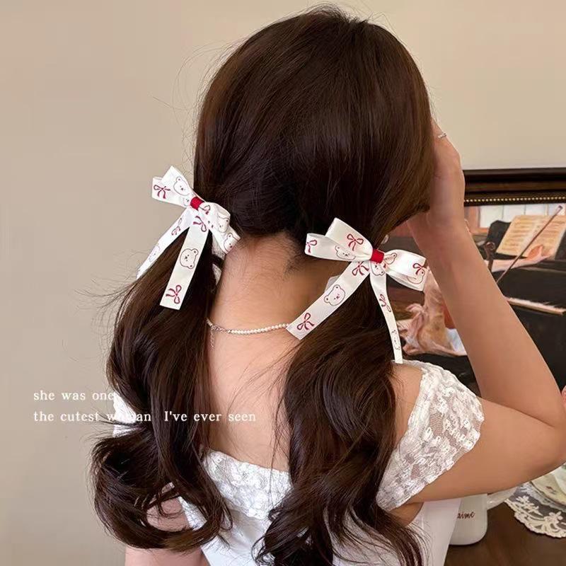 Gentle White Lace Bow Duckbill Clip for Bangs & Ponytails