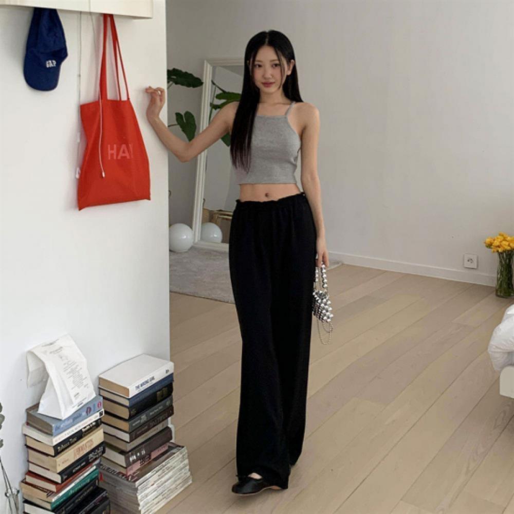 New Arrivals Open Run Women Slim Fit Ribbed Sleeveless Crop Top