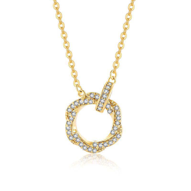 Girls Diamond Mobius Ring Necklace with Interlocking Design - Elegant, Lightweight, and Fashionable 925 Silver