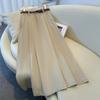 Pleated Midi Skirt - Women's Petite, Spring/Autumn Collection, Temperate OL Commute Style