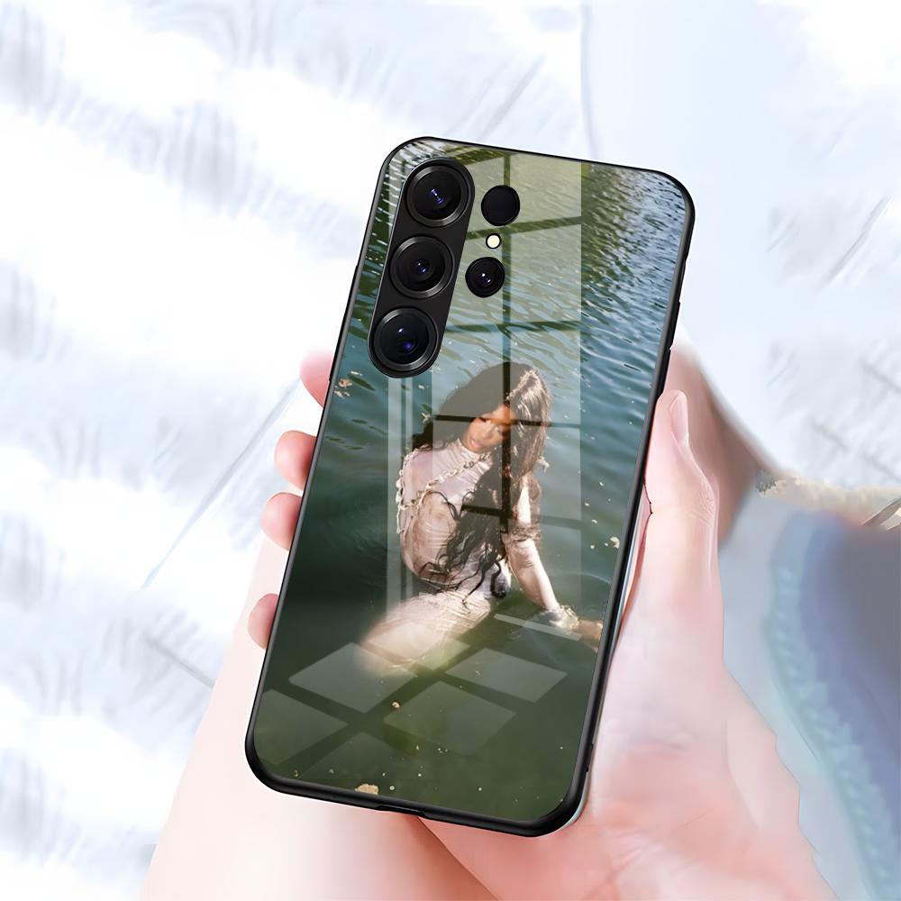 Singer SZA Lana Phone Case For Samsung S26 S25 S24 FE S23 S22 S21 Plus S20 Ultra Note20Ultra Black Glass Cover