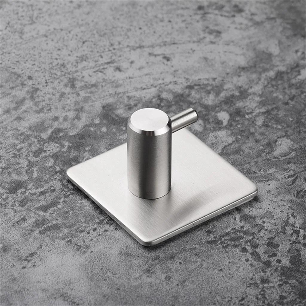 5PCS Removable Self-Adhesive Wall Hook Stainless Steel Towel Hook Without Drilling home decoration accessories bathroom storage