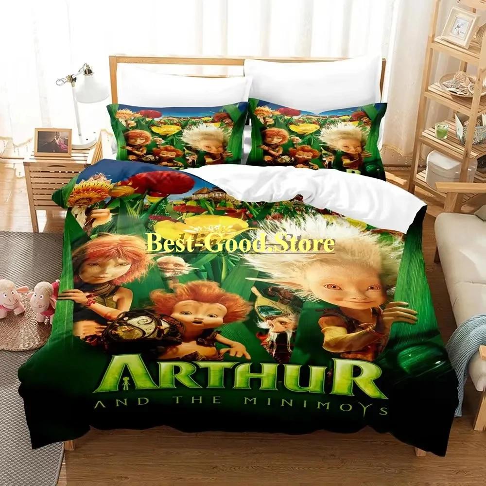 Arthur et les minimoys Set Singolo Matrimoniale Ful Quen King-Size Dimensioni Dimensioni Set Biancheria da Letto Aldult Camera da Letto Bambino Set Copripiumino Lenzuolo