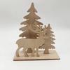 Christmas Decoration Wood Slices with Stand Christmas Wooden Tree/Elk Deer Crafts for DIY Christmas Ornaments Kids Gifts