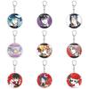 55MM Anime Katekyo Hitman Reborn Keychain Sasagawa Ryohei/Hibari Kyouya/Miura Haru Key Chain Acrylic Model Plate Christmas Gifts