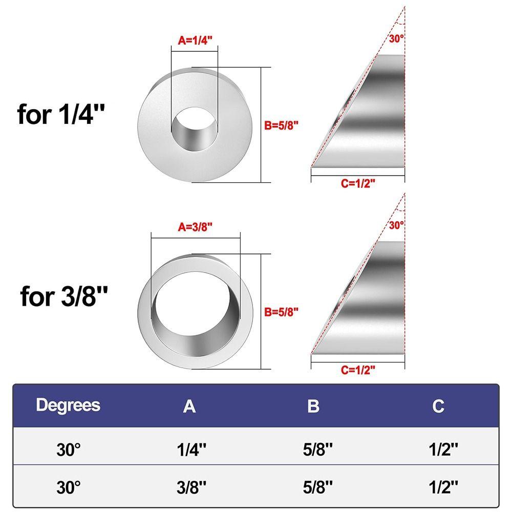 Stainless Steel Angle Beveled Washer 30 Degree Deck Cable Railing Washers