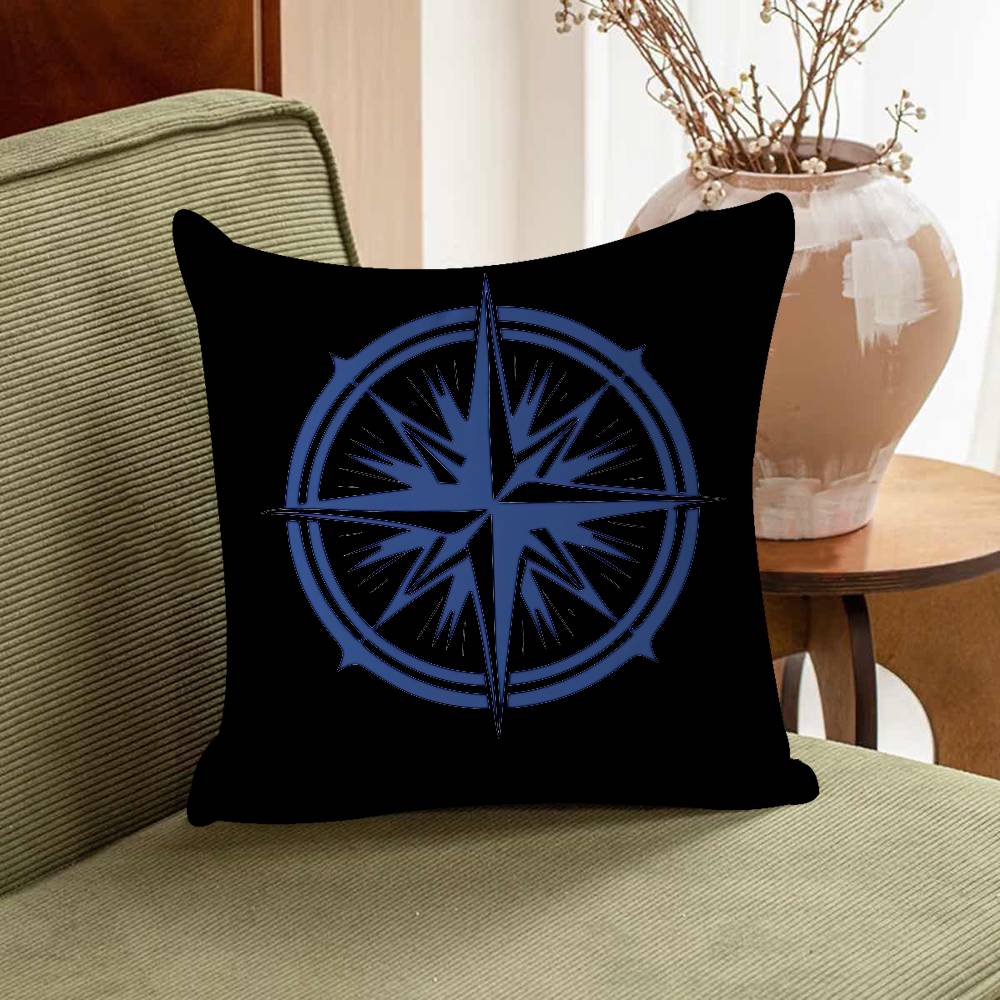 N-Nautisches C-Kompass-Logo Personalisiertes Bild Text Heimdekorative Kissen Haushaltsgeschenke 45x45cm
