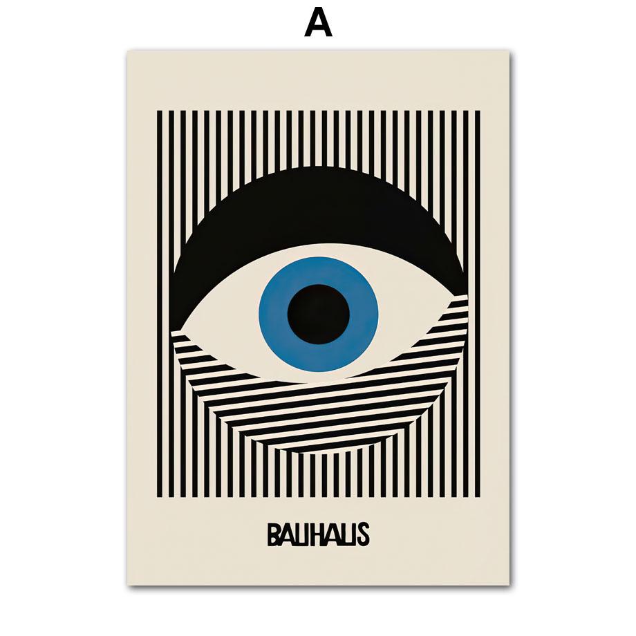 

Баухаус линия абстрактный глаз леопардовый черный современные плакаты на скандинавскую тему настенная живопись на холсте и принты картинки для декора гостиной 21*30cm