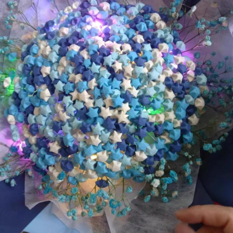 540 Sheets Colorful Double-sided Lucky Star Origami  Gradient Stars Origami Paper Strips DIY Handmade Art Making Home Decoration