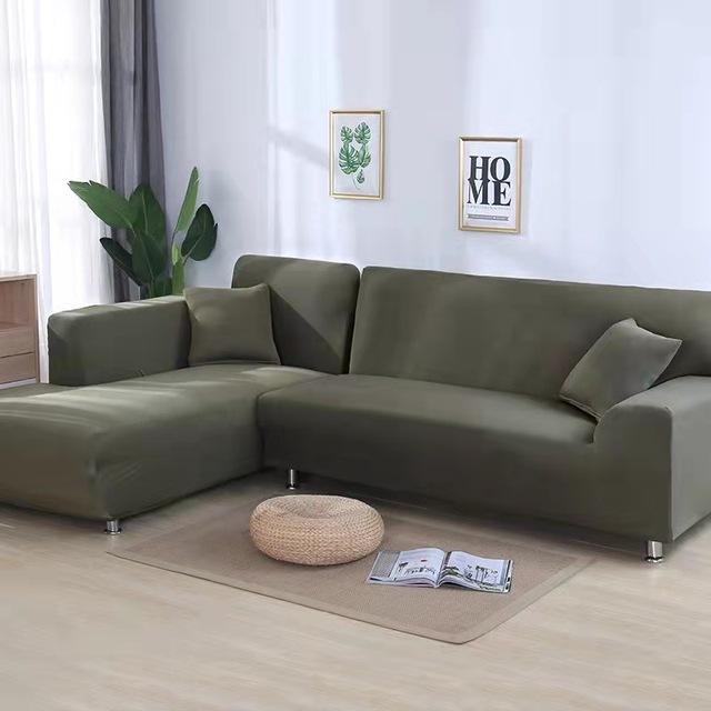 

Elastic L Shape Sofa Cover Slipcover For Corner Chaise Lounge Couch Protector Living Room Furniture Stretchable 1-seat 90-140cm