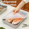 Food Storage Trays Rectangle Preservation Box with Plastic Cover Stainless Steel Multi-Function Rustproof Barbecue Food Storager