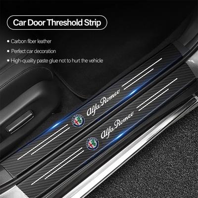 OXYB2 Car Threshold Strip Anti Stepping Leather Protective Sticker For Alfa Romeo Giulietta 159 Mito Giulia 156 GT 147 166