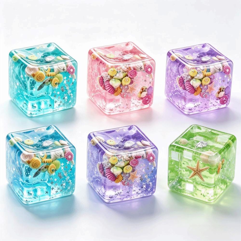 Super Soft Ocean Cube Squishy Toys Slow Rebound Ocean Cube Fidget Toy Christmas Gift