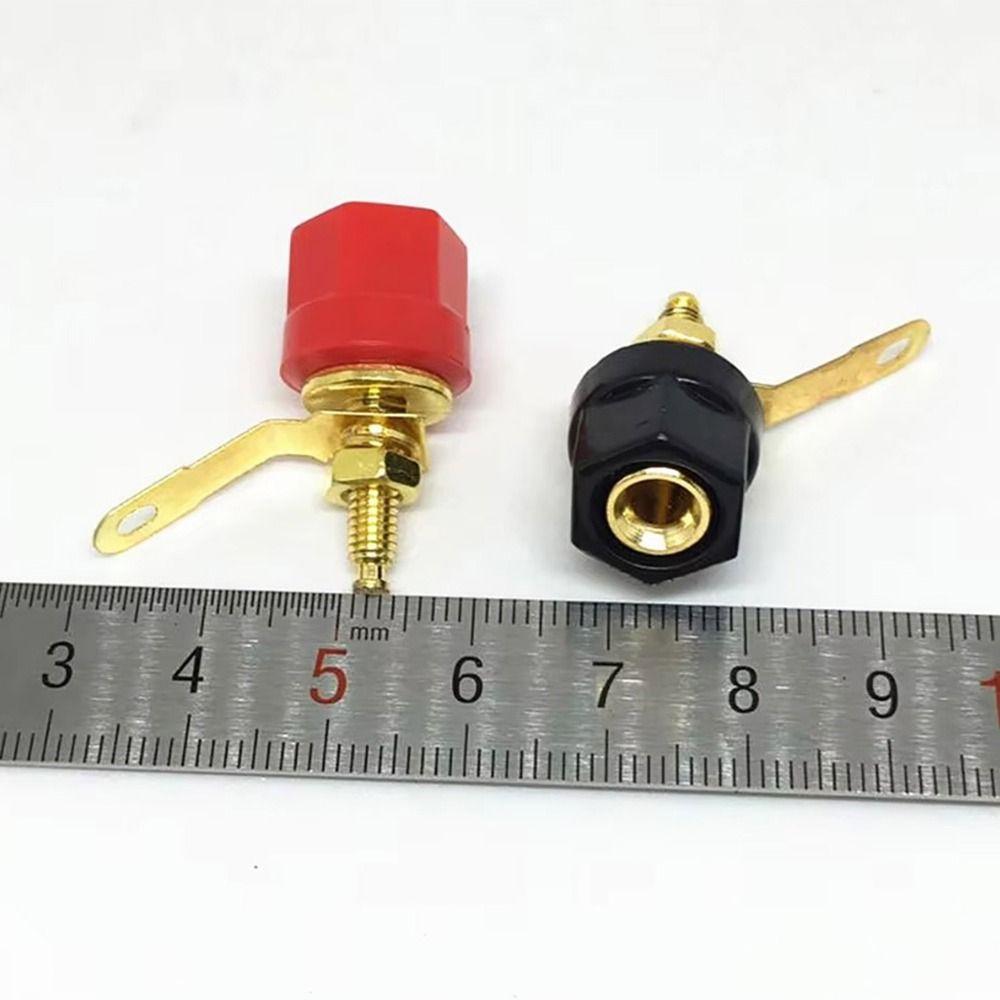 1Set Durable Gold Plated Speaker Binding Post 4mm Hex Head Banana Plug Socket Speaker Adapter Terminal Amplifier Video